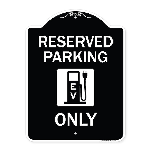 Signmission Ev W/ Electric Vehicle Charging Station Graphic Heavy-Gauge Aluminum Sign, 24" x 18", BW-1824-24089 A-DES-BW-1824-24089 - main